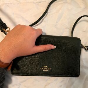 Coach Dark Green Leather Crossbody Bag